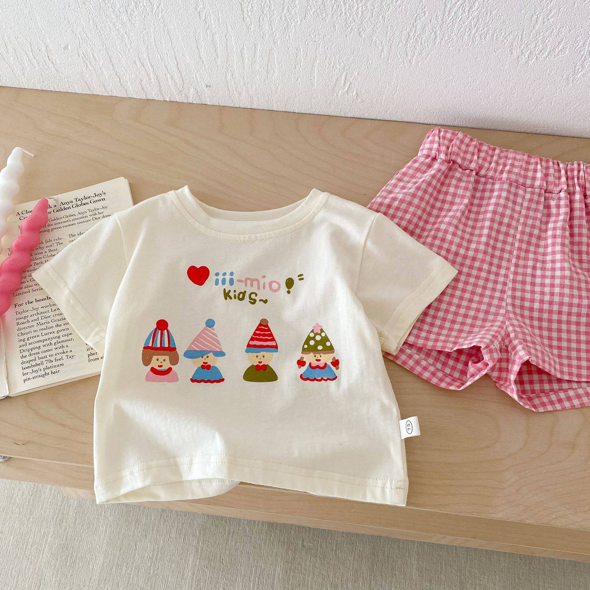 FADOBABY Girls Summer Outfit Cute Toddler Short Sleeve T-Shirt and Shorts Two-Piece Set 14